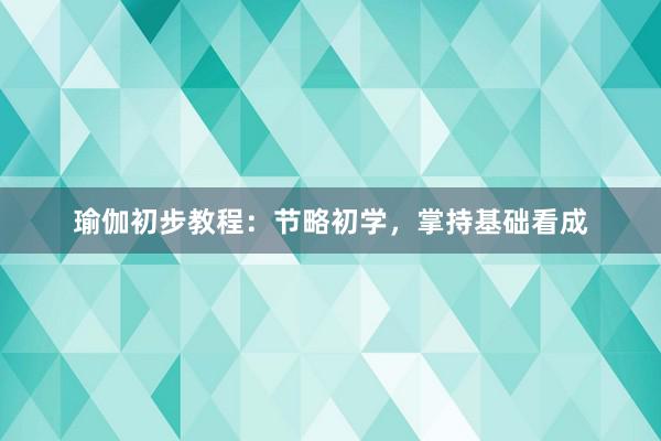 瑜伽初步教程：节略初学，掌持基础看成